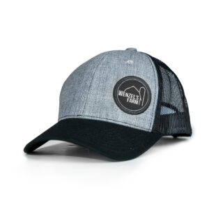 Grey And Black Mesh Snap Back Logo Hat